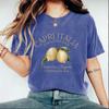 Camiseta de verano para mujer, estilo retro americano de comercio exterior, de algodón pesado lavado, con estampado de plantas para hombre y mujer.