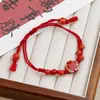 Jingdezhen Pulsera de Cerámica al por Mayor Pequeña Fresca Dulce Artesanía Pesada Cuerda Trenzada Estrella Pulsera de Nicho Joyería Pulsera al por Mayor