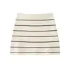 Comércio Exterior 2026 Primavera Novo Estilo Europeu e Americano Moda Feminina Casual Solto Tricô Listrado Suéter e Saia 2142112