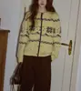 Suéter Chaochao estilo coreano Fair Isle amarelo para mulheres, malha grossa e quente de inverno 2025, top de lã macio e aconchegante