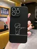 Suministro Directo de Fábrica de Fundas para iPhone 15 Sencillas y Divertidas Estilo Pareja para Hombres y Mujeres, Fundas Suaves Anticaídas para iPhone 17 Pro Max