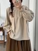 Camisa tipo jersey de manga larga con diseño holgado y antiedad para mujer, primavera y otoño
