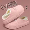Chinelos de Algodão Femininos com Costas Fechadas 2025 Novo Inverno para Casa com Solado Grosso Pelúcia Quente Espessado Confortáveis Sapatos de Algodão