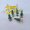 Pino de Aguja de Pino Seda Torre de Nieve Verde Pino Decorativo Mini Árbol de Navidad Adornos de Escritorio Árbol de Navidad Pequeño 5-12.5cm