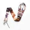 Lanyard lindo de gato para teléfono móvil, cordón multicolor para tarjeta de identificación, cordón con etiqueta para teléfono móvil, cordón para llavero de cuello