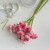 Ramo de Flores de Loto Atadas a Mano de 8 Cabezas, Ramo de Flores de Rosa, Camelia y Peonía, Ramo de Mano para Novia