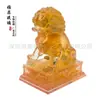 Ornamento Artístico de Leão Chinês em Vidro Artesanal Antigo, Leão de Pedra para Proteção do Lar, Conjunto de Caixa de Presente Coleção de Ornamentos de Leão de Vidro