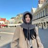 Balakra French Net Red Hat feminino Coreia do Sul inverno quente cachecol integrado capa de cabeça proteção auricular chapéu de lã chapéu de malha