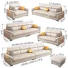 Sofá de cuero resistente a los arañazos estilo nórdico, modelo nuevo y simple para espacios pequeños, con chaise longue de línea recta, de tres a cuatro plazas, para sala de estar del hogar