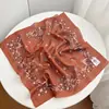 Lenço Quadrado Pequeno 100% Algodão Puro com Estampa de Flor de Castanha, Estilo Étnico para Mulheres, Lenço de Pescoço para Proteção Solar no Verão, Versátil, Decoração de Pescoço