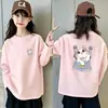 Camiseta de manga larga base para niña, primavera y otoño 2026, nueva, 100% algodón puro, cuello redondo, para niños medianos y mayores, top holgado