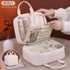 Bolsa de Cosméticos Portátil Transfronteriza para Salir, Gran Capacidad, Bolsa de Cosméticos Portátil de Aspecto Elegante con Compartimentos, Bolsa para Guardar Brochas de Maquillaje