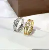 Anillo Abierto Cruzado de Doble Capa Estilo Coreano para Mujer de Cobre Chapado en Oro Moda de Gama Alta con Diamantes en una Sola Fila Letra X Anillo Abierto
