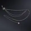 Cadena de Cintura Elegante de Metal con Girasol para Mujer de Comercio Exterior, Accesorio de Cintura Ajustable para Vestido, Cinturón de Cadena Multicapa de Gama Alta