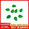 Wuzhou gema artificial al por mayor vidrio liso forma de pera verde transparente forma de gota piedra desnuda semiacabada vidrio