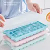 Molde de Hielo de Silicona de 24 Cuadrículas Molde de Hielo Bloque de Hielo Congelador Rápido Caja de Bloque de Hielo Caja de Hielo Cuadrada Hogar con Tapa