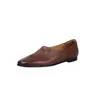 Zapatos de Abuela de Tres Colores con Suela Blanda, Cómodos y Versátiles, Zapatos de Cuero Genuino con Punta Redonda y Boca Baja, Zapatos de Bruja de Cuero Genuino de Nuevo Estilo para Combinar con Faldas