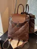 Mochila Transfronteriza para Mujer 2025 Nuevo Estilo Simple y a la Moda Mochila Acolchada con Bordado Gran Capacidad Bolso de Hombro Bolso para el Trabajo de Moda