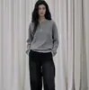 Suéter de punto trenzado de lana de manga larga para mujer de otoño con cuello semiabierto, perfecto como capa interior