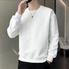 Playera de manga larga para hombre, diseño moderno de primavera y otoño, suéter jacquard de cuello redondo, casual holgada, blanca para usar debajo, top