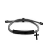 Pulsera Personalizada Publicidad Transfronteriza Logo Personalizado Multicolor Cruz Regalo Navideño Pulsera Trenzada Grabada de Acero de Titanio