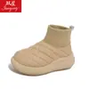 28110-1 Botas de Nieve de Suela Gruesa para Mujer 2025 Zapatos de Invierno para Mujer Forradas de Felpa para Aumentar la Impermeabilidad y el Calor Zapatos Grandes de Algodón