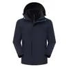 Chaqueta de Esquí con Logo Personalizado Otoño Invierno Ropa de Trabajo Impresión Tres en Uno Ropa Exterior Desmontable Ropa de Trabajo Manga Larga Suministro Transfronterizo