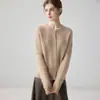 Cárdigan de cachemira con cuello redondo y trenzado simulado para mujer 26 Otoño Invierno Nuevo Textura versátil Suéter de trenzado simulado Cárdigan de cachemira