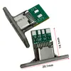Soquete Fêmea Tipo-C com Placa de Montagem para Modificação de Teclado/Porta de Carregamento Conector Soquete de Solda para Cabo de Dados de Carregamento DIY