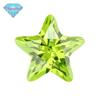 Huagang Gem Cinco Pontas Maçã Verde Zircão Pedra Nua Estrela Wuzhou cz Artificial Gem Hao Pedra Diamante Nu