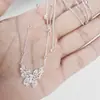 Collar para Mujer con Diseño de Mariposa, Perla y Circonita, Diseño de Nicho, Moderno, Único, Exquisito, Versátil, Gama Alta, Cadena para Clavícula Estilo Bosque