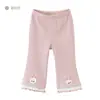 Leggings para niñas, pantalones largos para bebé, pantalones de otoño y primavera, pantalones elegantes, mallas, color liso, ropa infantil de otoño e invierno, cálidos