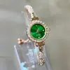 Pulseira Relógio com Pedras Strass e Contas Coloridas Venda Quente Transfronteiriça Em Estoque Fornecimento Direto Relógio de Pulso Feminino a Quartzo Ouro Rosa Nicho Luxo Leve