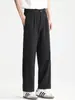 Ropa de Hombre Fengshe / Pantalones Casuales de Lino Ligeros de Verano para Hombre, Pantalones de Pierna Ancha Rectos Arrugados, Pantalones Largos Adelgazantes Cleanfit