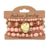 Pulsera de Cristal con Abalorios Estilo Oceánico Transfronterizo Bohemio Original Color Caramelo Colgante de Corazón para Mujer