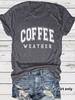Amazon eBay nueva moda manga corta patrón CAFÉ verano tendencia europea y americana camiseta de mujer top de mujer en stock