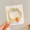 Elástico de Cabelo de Flor de Tricô Infantil para Meninas com Cabeça de Bola, Scrunchie Intestino Grosso, Elástico de Cabelo para Rabo de Cavalo Estilo Floresta, Acessórios de Cabelo Doces para Meninas