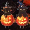 Cartão Logotipo Pátio Halloween Abóbora Fantasma Horror Fofo Logotipo Pátio Halloween Decoração Festa Jardim