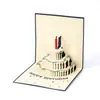 Tarjeta de Cumpleaños Sencilla Personalizada, Tarjeta de Pastel Estéreo, Diseño Creativo de Regalo 3D con Sobre, Regalo de Negocios