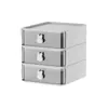 Caja de almacenamiento apilable y combinable con múltiples compartimentos y asa de conejo para papelería de escritorio y artículos varios, caja de almacenamiento compartimentada para estudiantes al por mayor