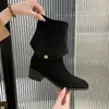 Botas de gamuza mate para mujer, punta fina, sin cordones, de uso bidireccional, nuevas botas de vaquero occidentales otoño/invierno 2026, botas altas de equitación