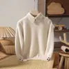 Suéter de punto 100% lana, nuevo estilo otoño/invierno, suéter de cuello polo para niños, diseño unisex para niños y niñas, estilo pullover