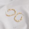 Aretes Conservadores de Color Chapados en Oro de 14K Irregulares en Forma de U con Engaste de Perlas de Medio Orificio Tachuelas para Oreja Materiales y Accesorios para Aretes DIY Hechos a Mano