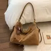 Mochila Retro Escarchada de Gran Capacidad para Mujer 2025 Nueva Versátil para el Trabajo Bolso Tote de un Solo Hombro de Uso Múltiple