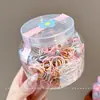 [Novo Estilo] Elástico de Borracha Descartável Multicor Prendedor de Cabelo Feminino Pequeno Estojo de Couro Preto Alta Elasticidade e Durável Faixa de Cabeça Acessório de Cabeça