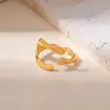 Anillo Abierto Minimalista de Acero Inoxidable con un Diseño Único y Sofisticado, Joyería de Pareja Moderna y Genial