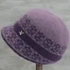Sombrero de invierno para mujer de mediana edad y anciana, sombrero cálido para madre, grueso con forro polar, sombrero viejo, sombrero de cuenca para abuela, sombrero viejo de lana tejida