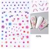 Nuevas pegatinas para uñas transfronterizas con diseño de flores de primavera, mariposas y conejos.