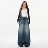 Jeans Retro Americanos de Pierna Ancha 2026 Otoño Nuevo Estilo Sueltos Adelgazantes de Cintura Alta Versátiles de Pierna Ancha de Largo Hasta el Suelo Venta al por Mayor