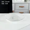Plato de Fruta de Gama Alta Estilo Ins Patrón Martillado Asimétrico Patrón de Hielo Plato de Vidrio Plato para Snacks Casero Plato de Postre Plato Plano